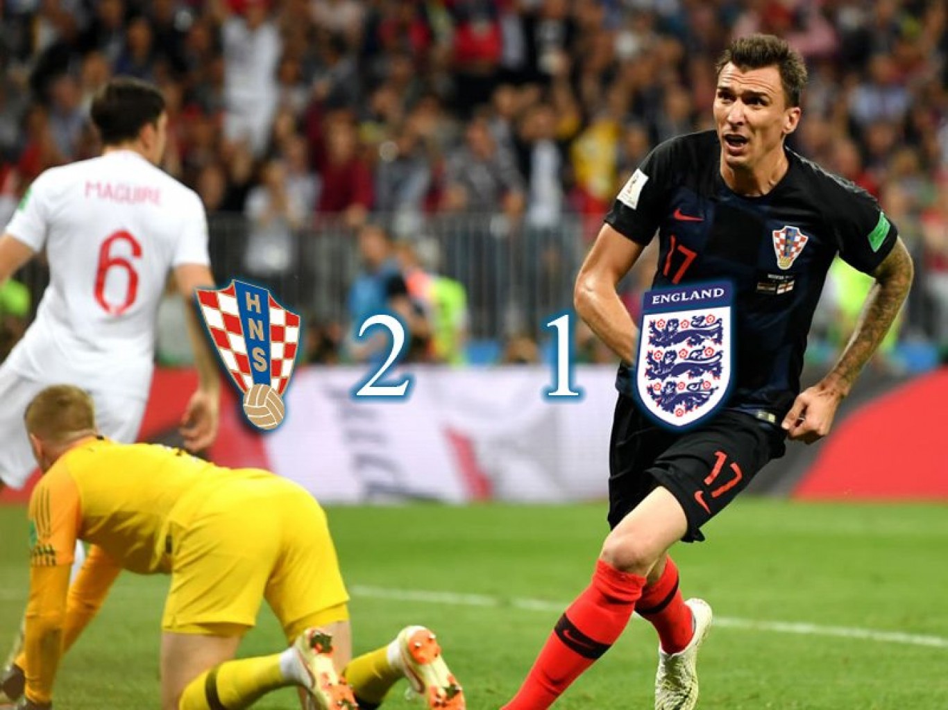 (2-1) Croacia hizo historia en Moscú eliminado a Inglaterra
