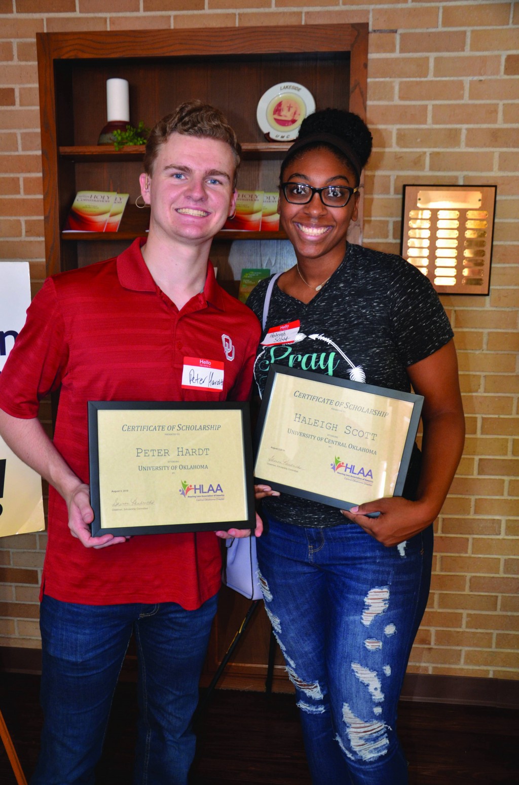 Ganadores de la beca Hearing Loss Association of America Central Oklahoma