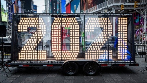 El Kia Sorento del 2021 llega al Times Square luego de recorrer más de 5,500 millas