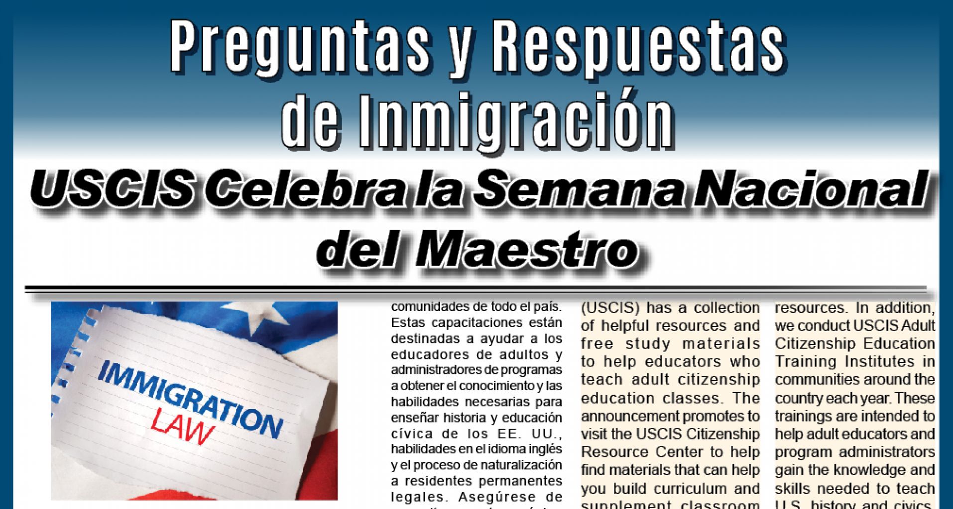 Preguntas y Respuestas  de Inmigración