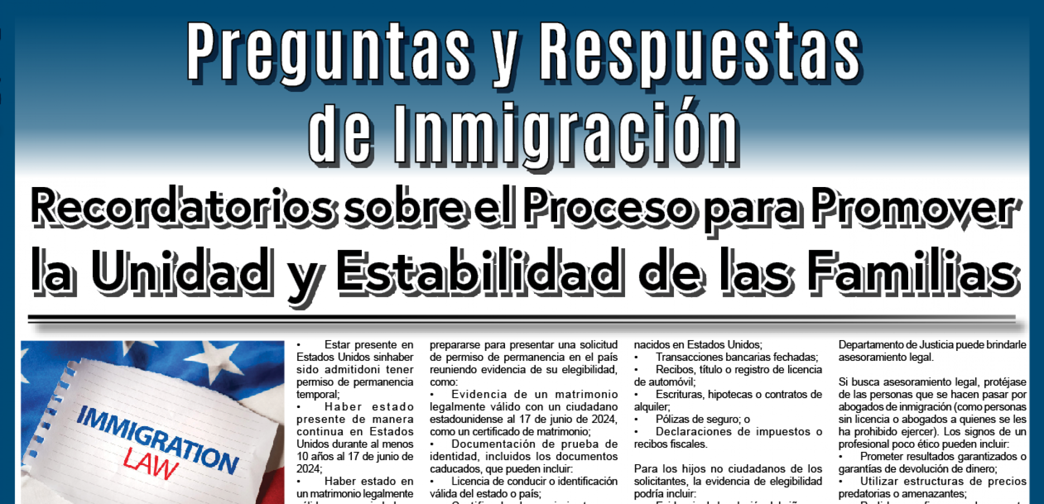 Preguntas y Respuestas  de Inmigración