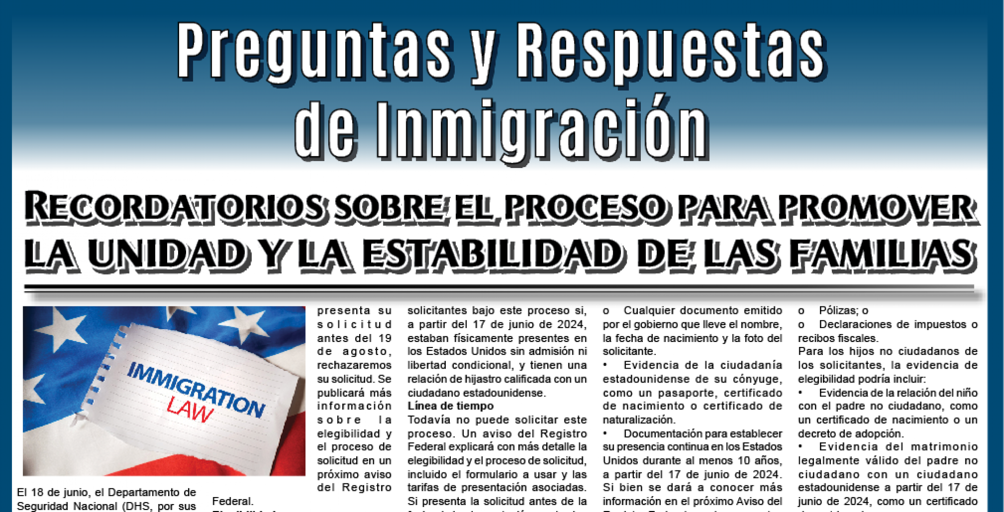 Preguntas y Respuestas de Inmigración