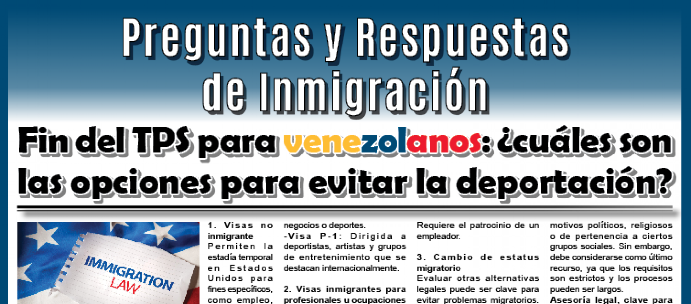 Preguntas y Respuestas  de Inmigración
