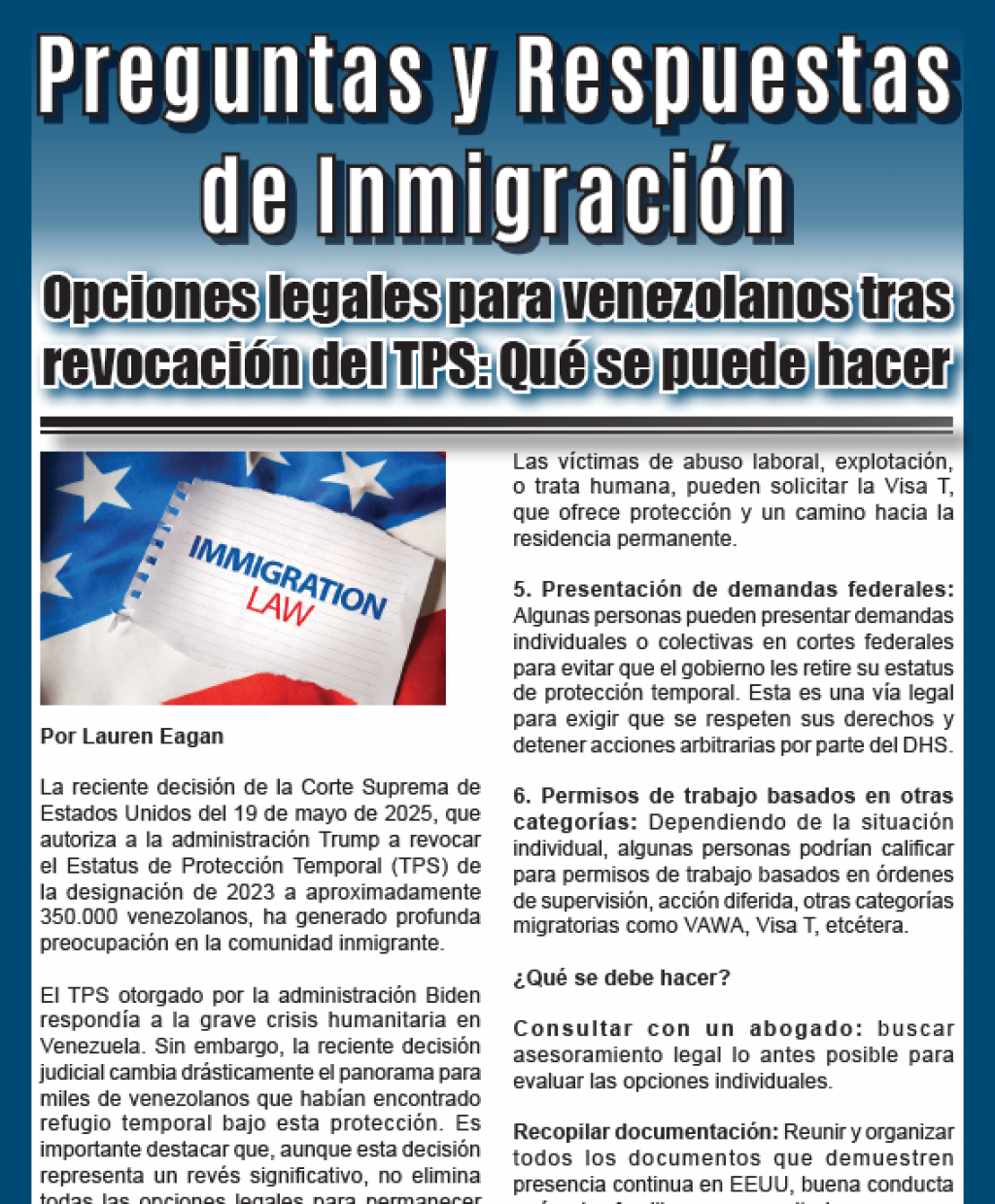 Preguntas y Respuestas de Inmigración