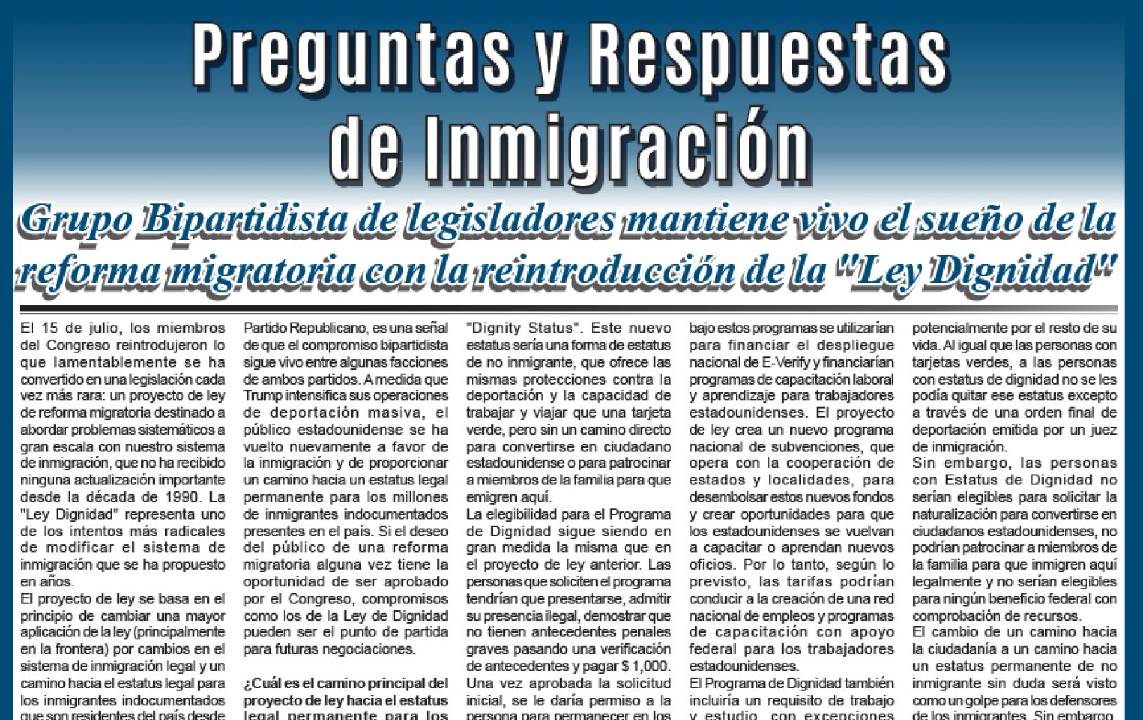 Preguntas y Respuestas de Inmigración