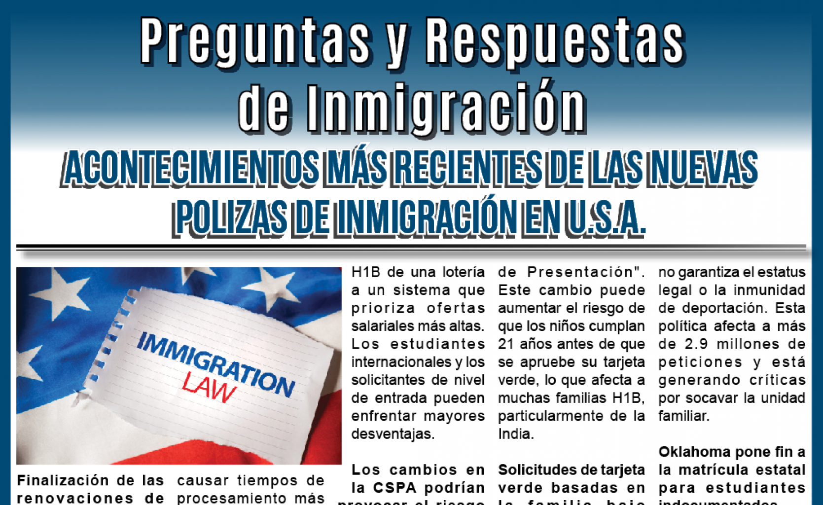 Preguntas y Respuestas de Inmigración