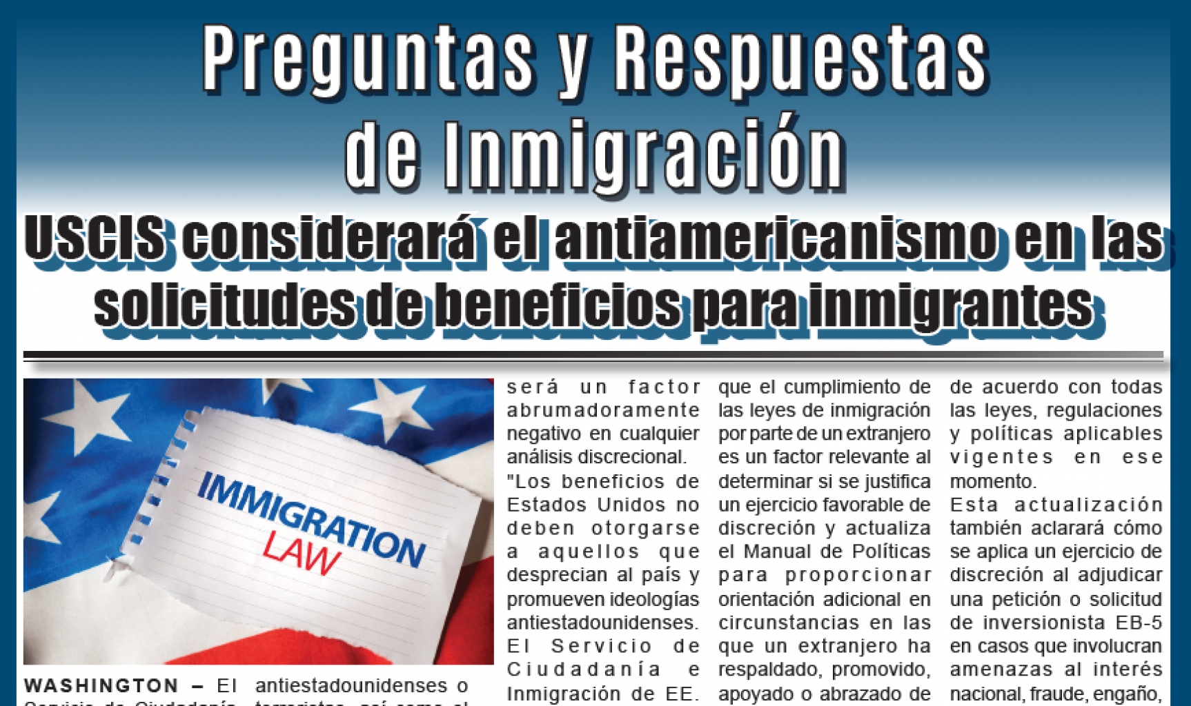 Preguntas y Respuestas de Inmigración