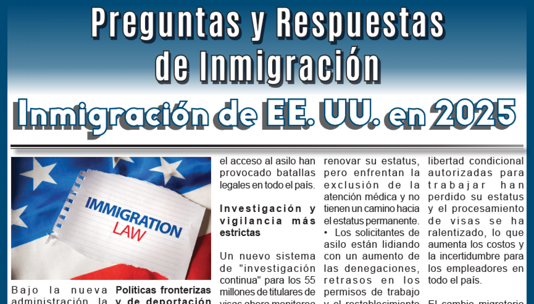 Preguntas y Respuestas de Inmigración Preguntas y Respuestas de Inmigración