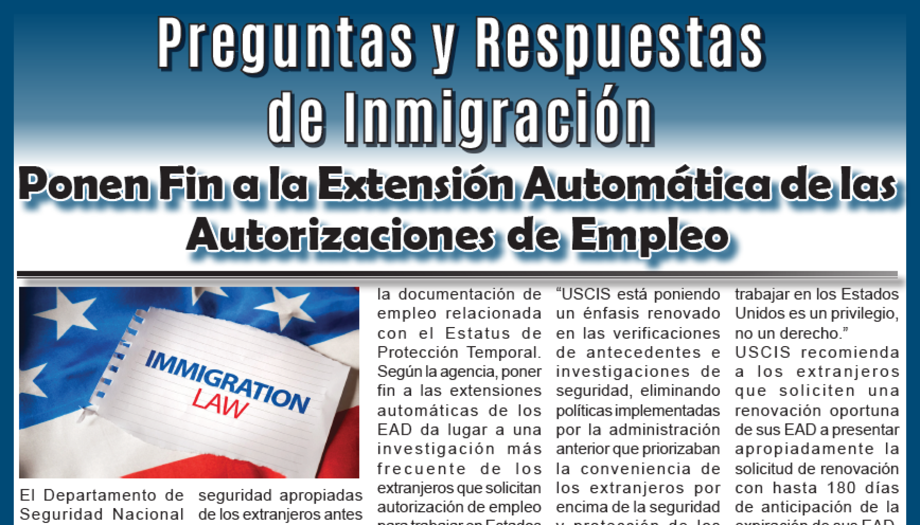Preguntas y Respuestas de Inmigracion
