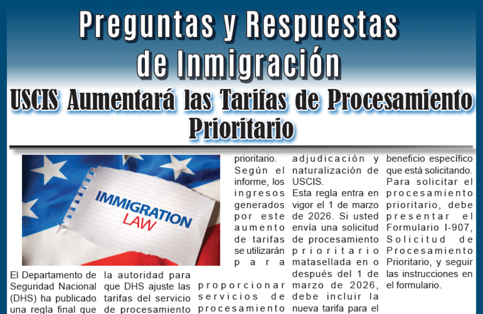 Preguntas y Respuestas de Inmigración