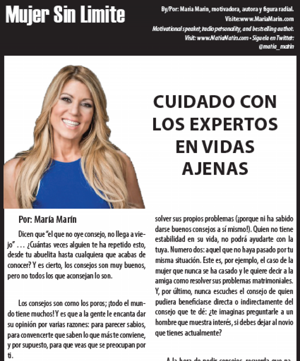 Cuidado con los expertos en vidas ajenas