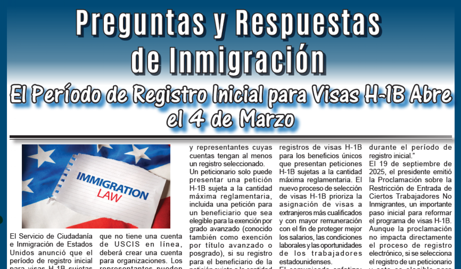 Preguntas y Respuestas de Inmigración
