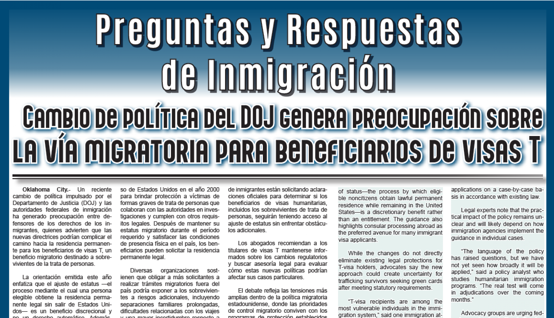 Preguntas y Respuestas de Inmigración
