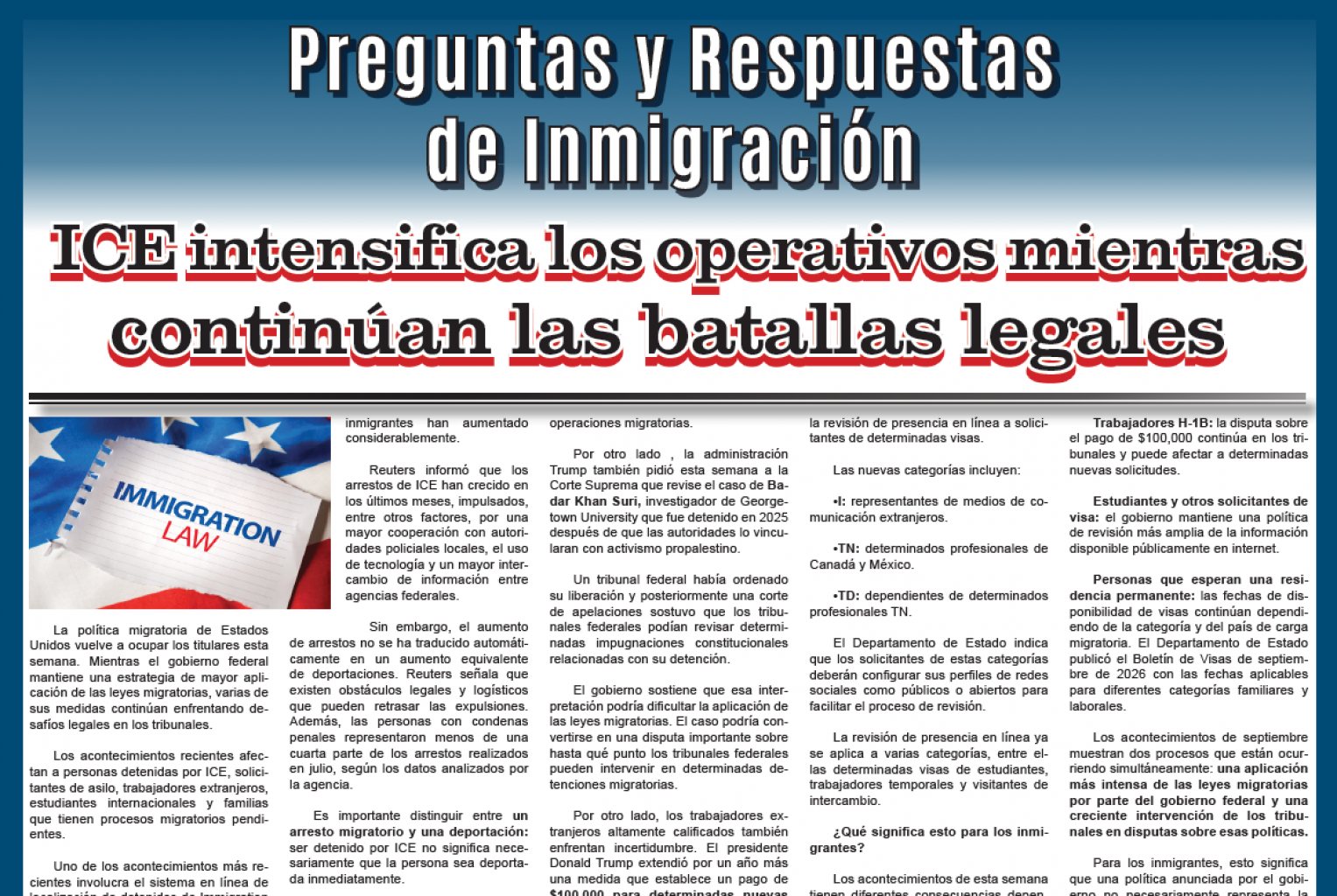 ICE intensifica los operativos mientras continúan las batallas legales