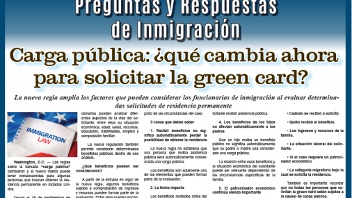 Carga pública: ¿qué cambia ahora para solicitar la green card?