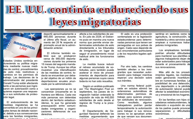 EE. UU. continúa endureciendo sus leyes migratorias