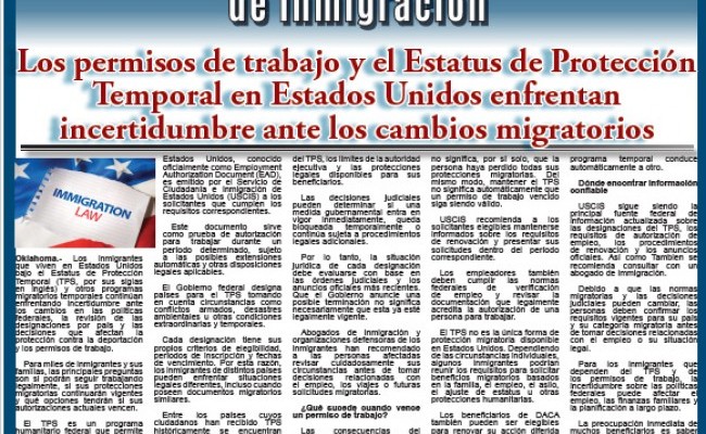 Los permisos de trabajo y el Estatus de Protección Temporal en Estados Unidos enfrentan incertidumbre ante los cambios migratorios